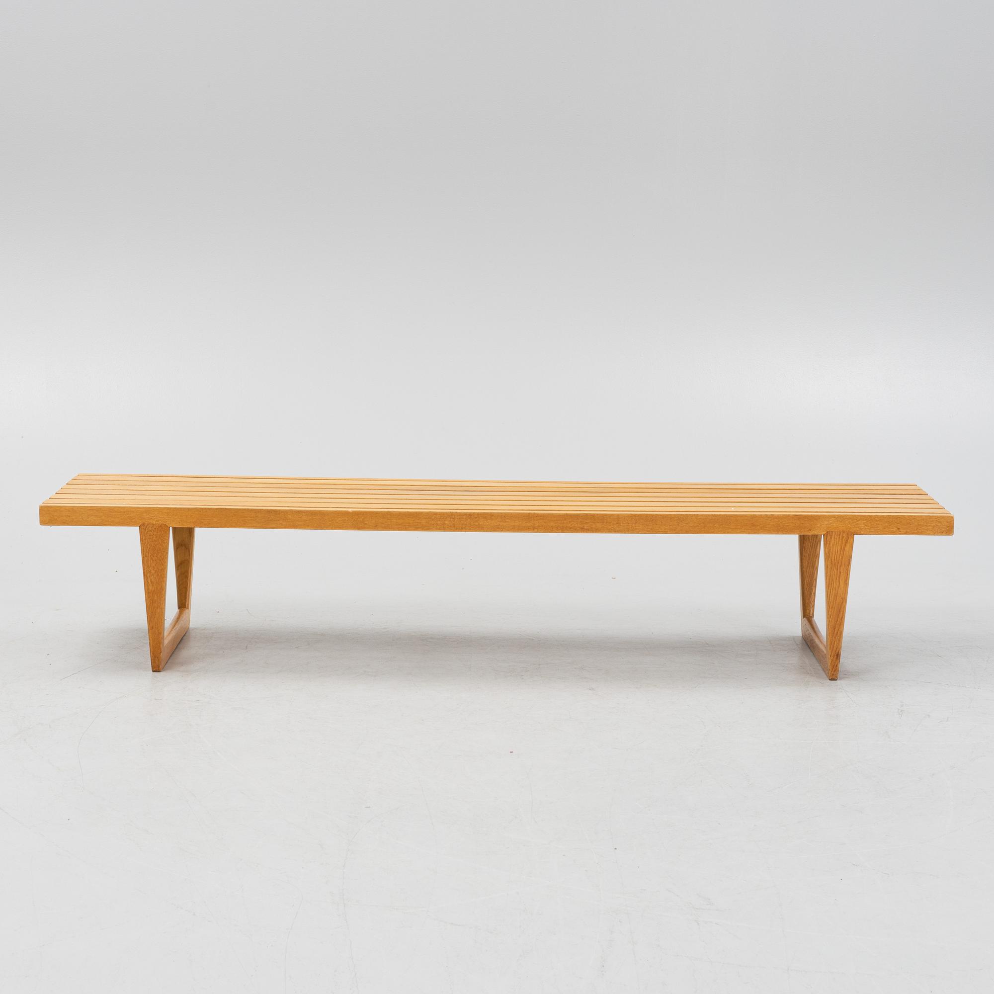 Yngvar Sandström, a 'Tokyo' oak bench from Nordiska Kompaniet's Triva-series, designed 1962.