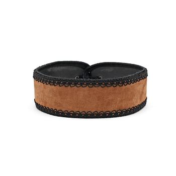 319. YVES SAINT LAURENT, a brown suede belt from 1970s/80s.