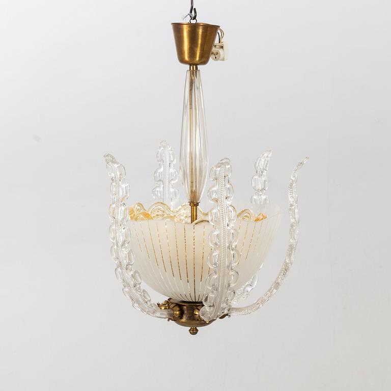 FRITZ KURTZ taklampa Orrefors möjligen 1940/50-tal.