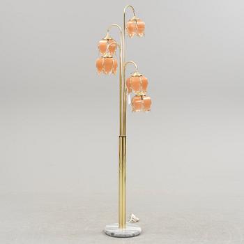GOLVLAMPA, mässing och marmor, Cottex Sweden, 1970/80-tal.