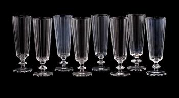 CHAMPAGNEGLAS, 8 st, "Karlberg", Elis Bergh, Kosta Boda, 1900-talets andra hälft.