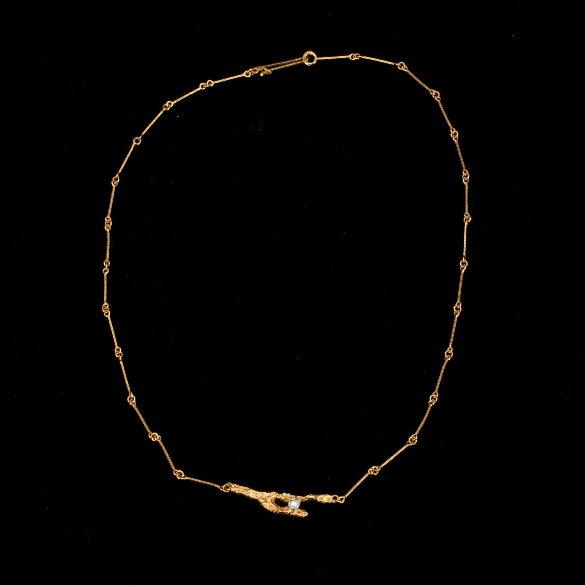 HALSSMYCKE, guld 18K, diamant 0,02 ct, "Diamantdamm", Björn Weckström, Lapponia, 1988.