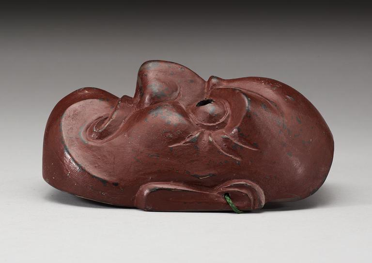 A red painted Japanese Noo Masque, period of Meiji.