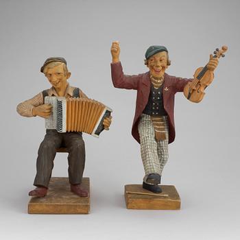 Two Herman Rosell wooden sculptures, 1930's.