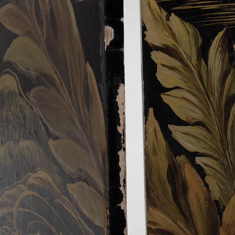 A wooden lacquer screen, 20th century.