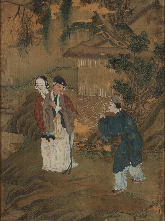 Okänd konstnär, måleri på väv, Kina, sen Qing.