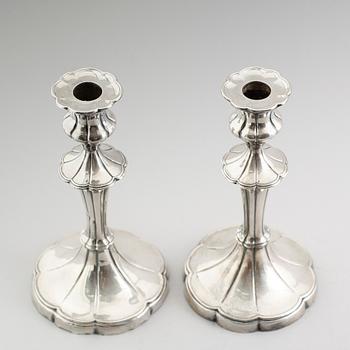 LJUSSTAKAR, 1 par, silver, Sheffield 1906 samt finska stämplar.