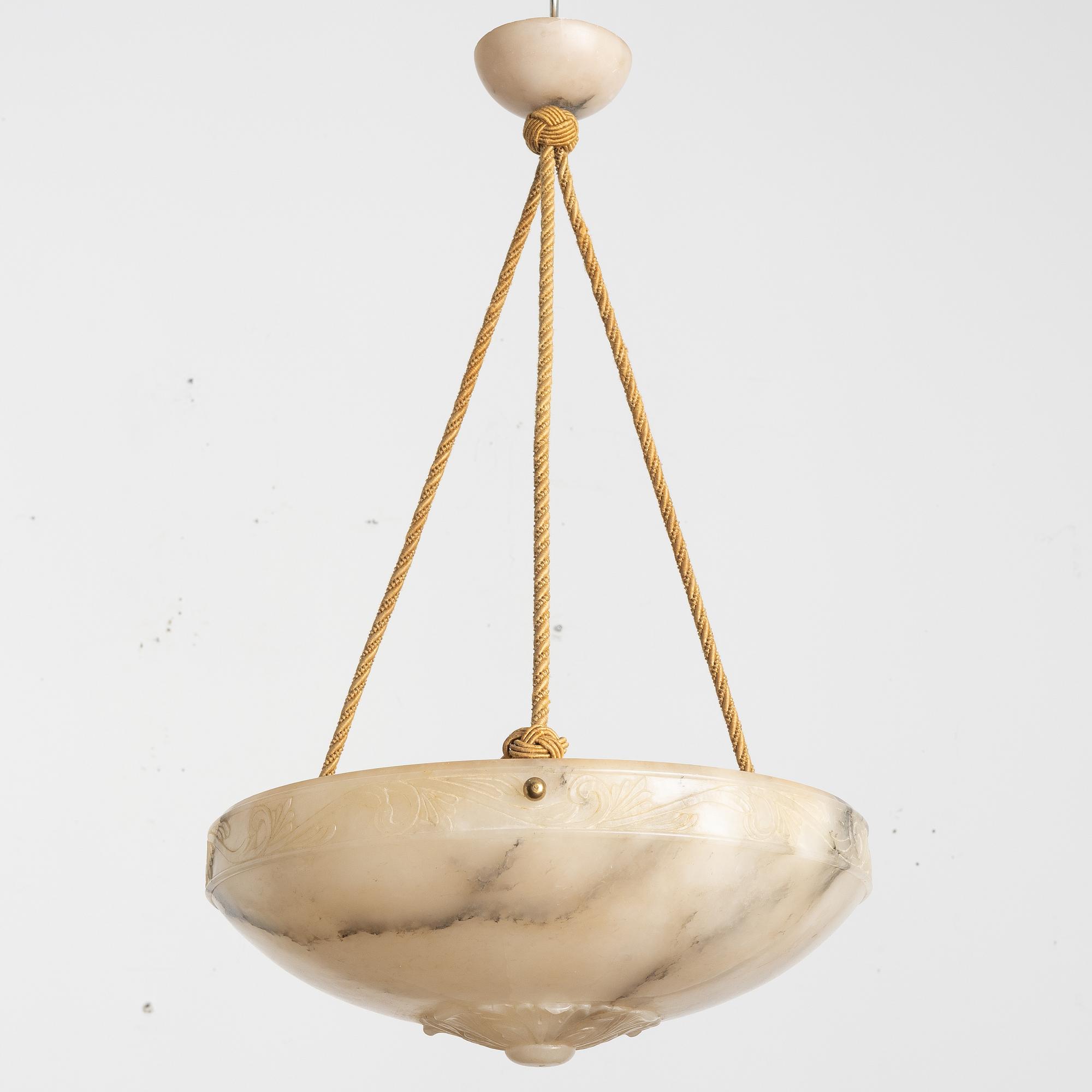 An alabaster ceiling lamp, 1920s.