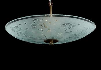 TAKLAMPA, Glössner, omkring 1900-talets mitt. Höjd ca 29 cm.