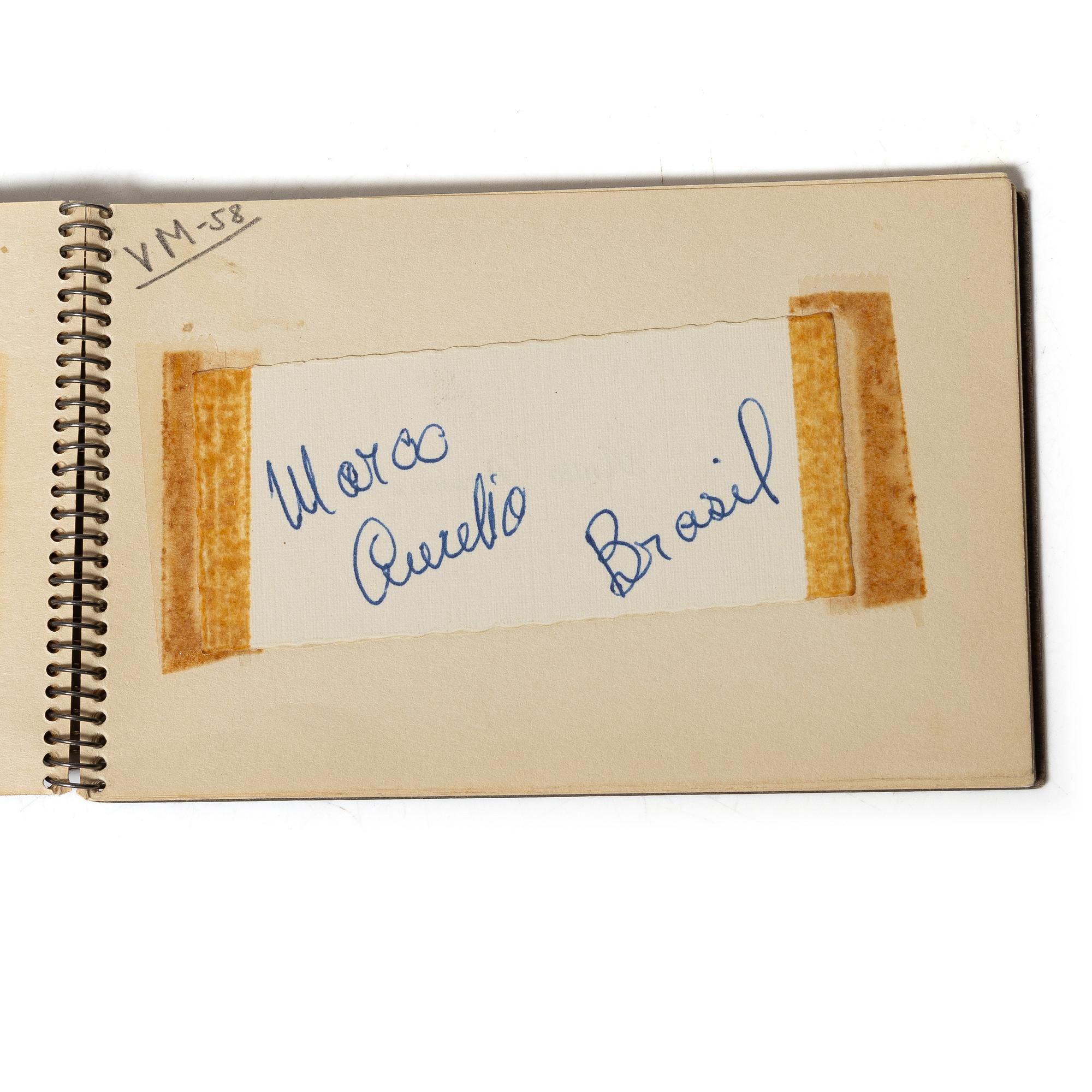 Autograph collection, Brazil’s national football team, 1958 World Cup, two notebooks.