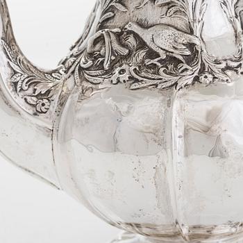 A mid 19th-Century silver coffee pot,  maker's mark of John Angell II & George Angell, London 1843.