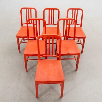 Stolar, 6 st "111 Navy Chair", Emeco & Coca-Cola. USA 2000-tal.