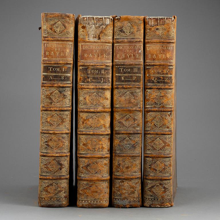 PIERRE BAYLE, 4 vol, Dictionaire Historique et Critique, I-IV, Amsterdam 1740.