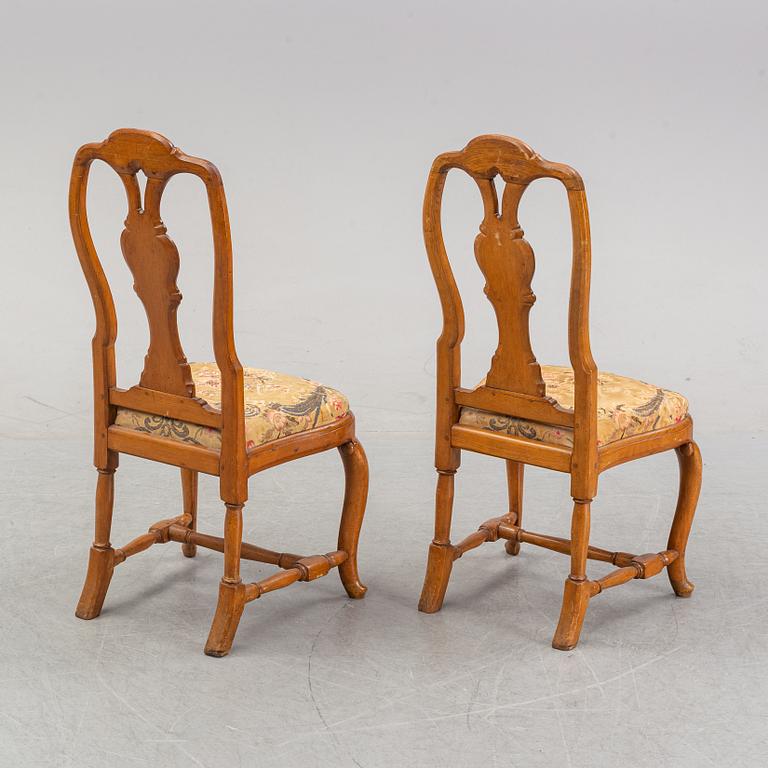 Six chairs, first half the 18th century.