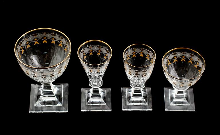 GLASSERVIS, 16 delar, "Odelberg", Kosta, 1900-tal.