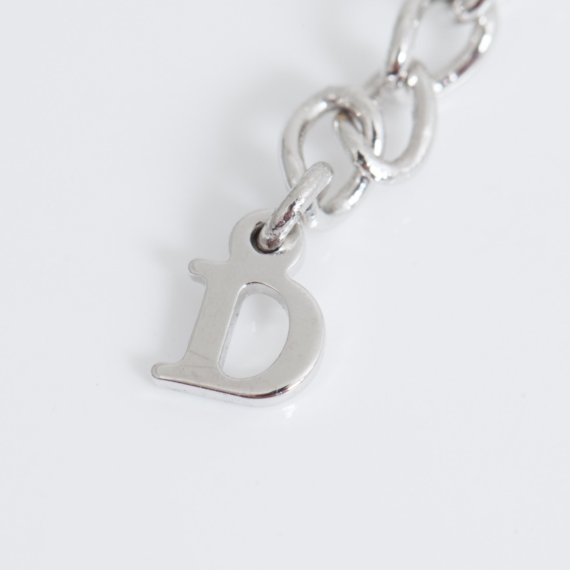 COLLIER, vitmetall samt strass, Christian Dior.