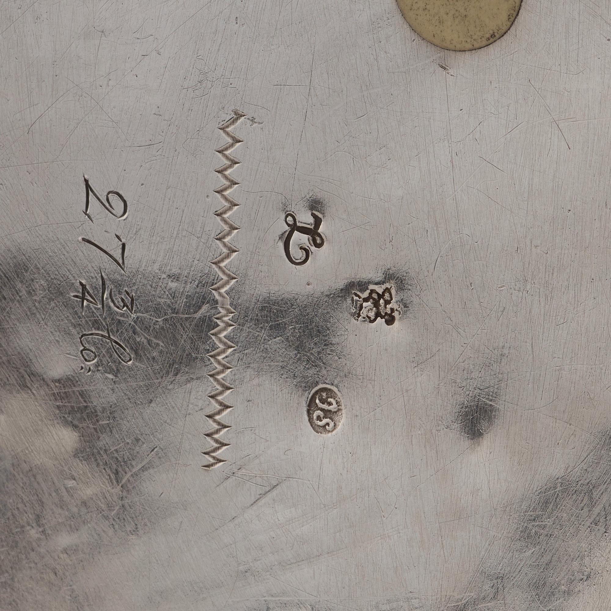 A Swedish 18th century 7 piece silver toilet service, mark of Johan Lorenz Starin, Stockholm 1736.