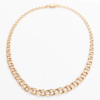 A 14K gold graduated Bismarck link necklace, Westerback, Helsinki 1969.