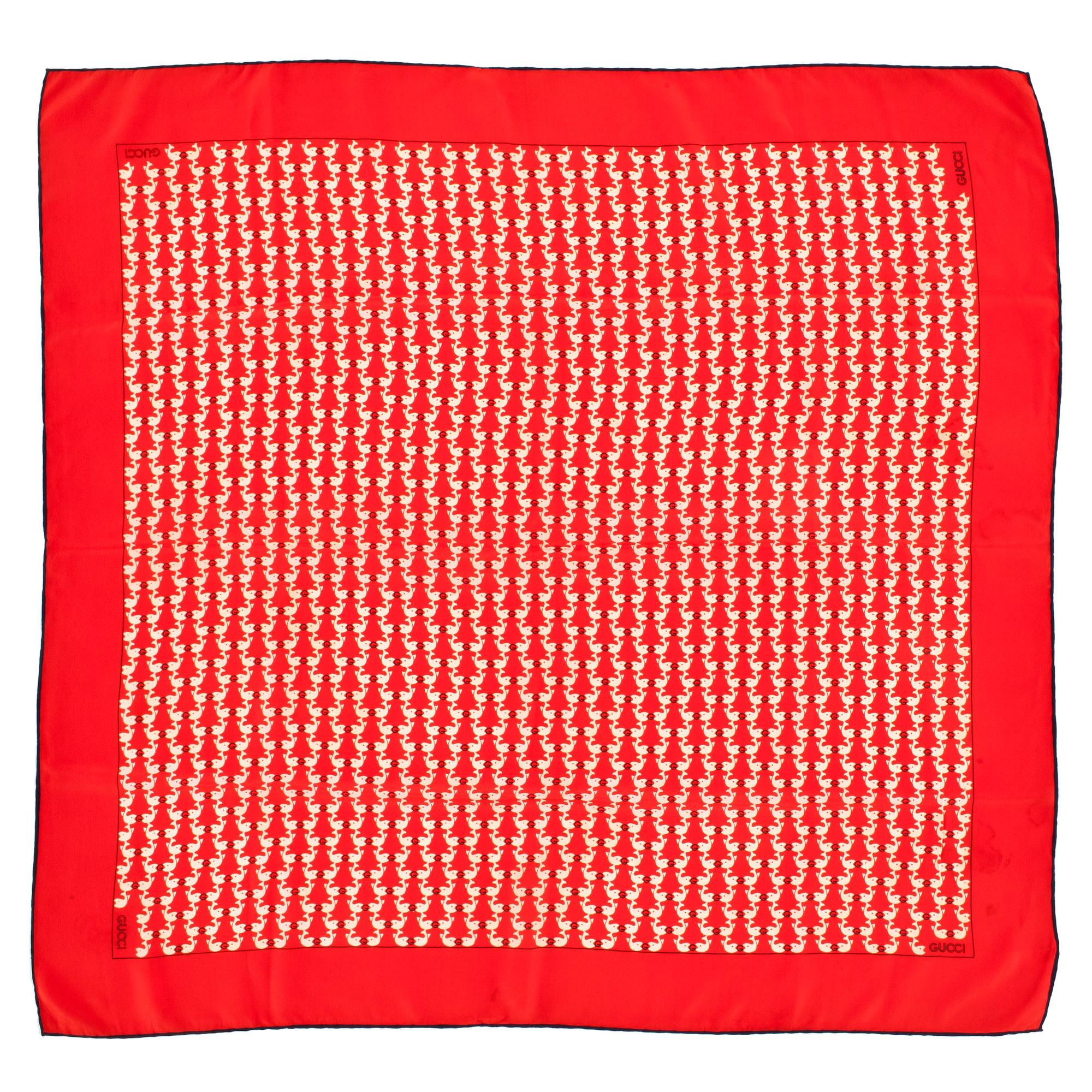 GUCCI, three silk scarves.