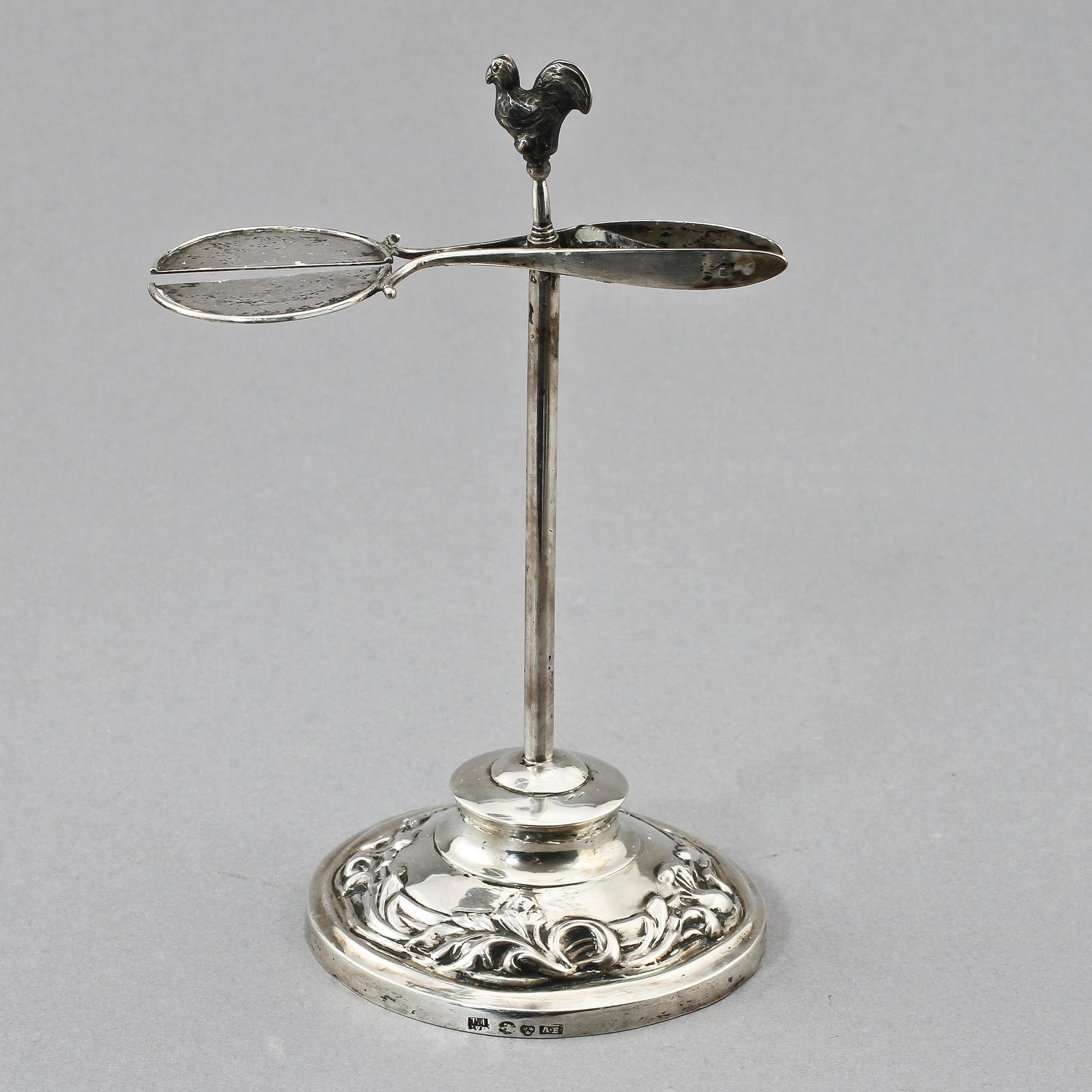 VAXSTAPELSTÄLL, silver, Abraham Edborg, Jönköping, 1849.