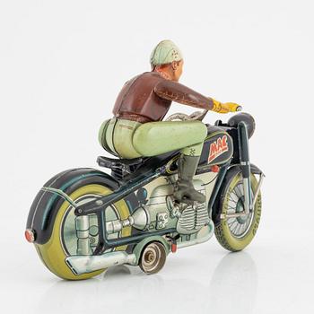 A tin motorcycle, 'Mac 700' from Arnold, Germany, around mid 20th Century.