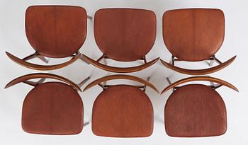 Kurt Østervig, 10 (6+4) rosewood chairs, model “Skagen” no. 27,  Brande Møbelindustri, Denmark 1950-60's.