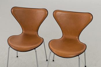 TWO "SJUAN" CHAIRS BY ARNE JACOBSEN.