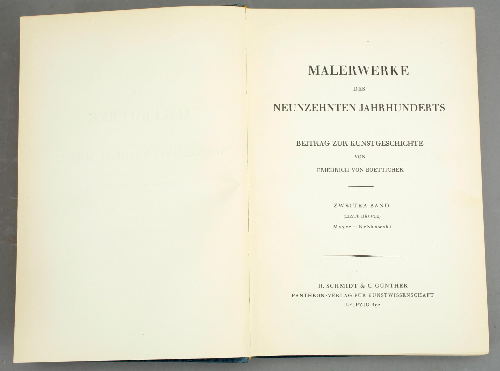 BÖCKER, 8 stycken, "Malerwerke des neunzehnten jahrhunderts", av Friedrich von Boetticher.
