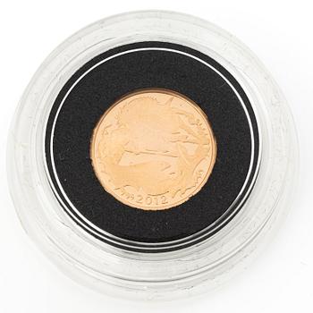 Gold coin, Great Britain, Elizabeth II, Quarter Sovereign, 2012.