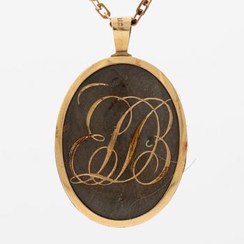 Collier 18K guld med siluettporträtt, 1800-tal.