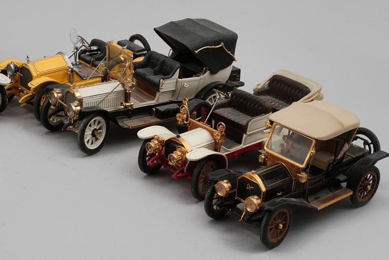 MODELLBILAR, 7 st, Franklin Mint, 1900-talets andra hälft.