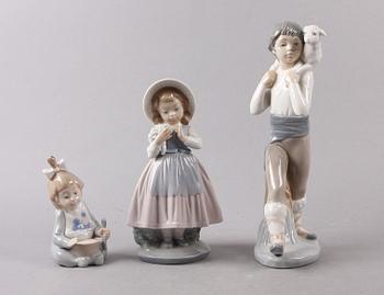 FIGURINER, 3 st, porslin, Lladro.