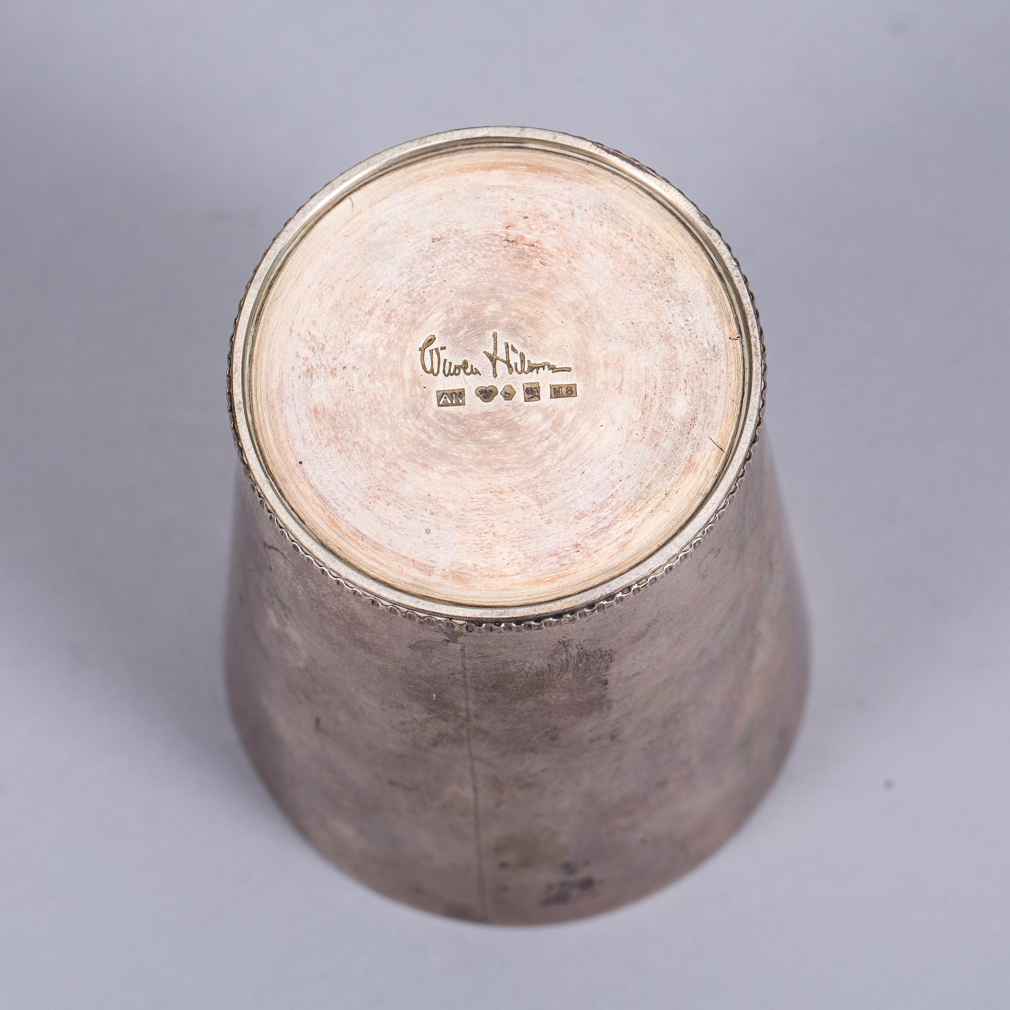 BÄGARE, silver, Wiwen Nilsson, Lund 1938. Vikt c:a 100 g.