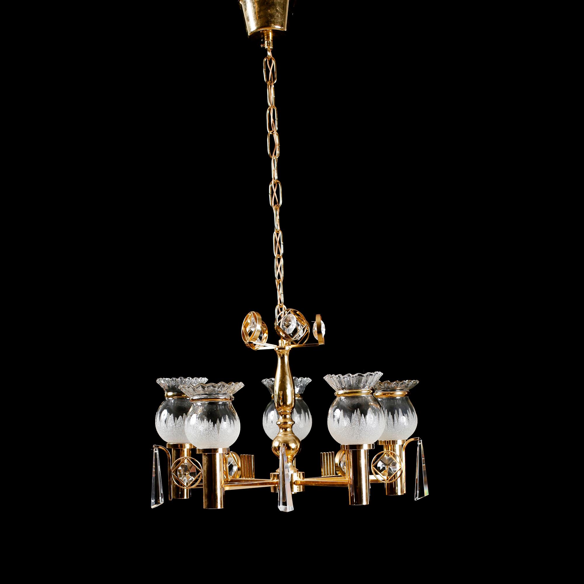 TAKLAMPA OCH BORDSLAMPA, Reijmyre, 1960-/70-tal. Diameter 43 cm.