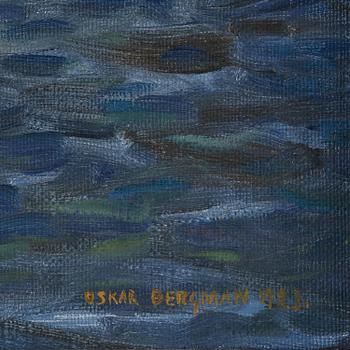 Oskar Bergman, Seascape with fish gulls.