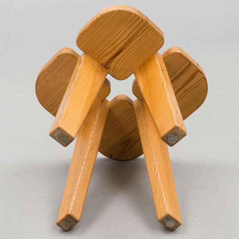 A 1960s 'Four-leaf clover' stool for Oy Stockmann Ab, Keravan puusepäntehdas, Finland.