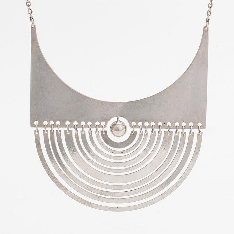Tapio Wirkkala, necklace, "Half Moon", sterling silver. Westerback, Helsinki 1972.