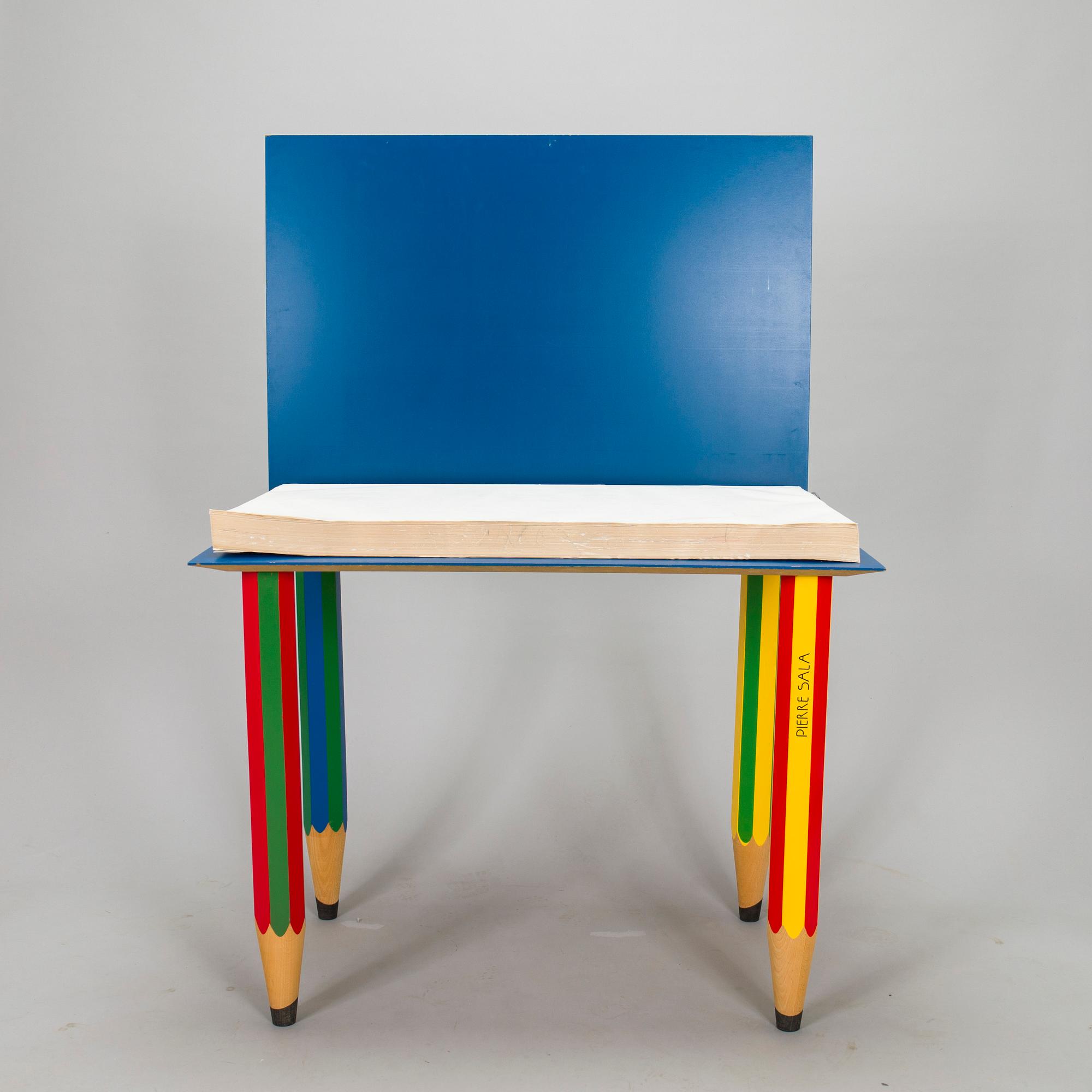 Pierre Sala, skrivbord / arbetsbord, "Clairefontaine". Formgiven 1983.