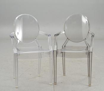KARMSTOLAR, 2 st, "Louis Ghost", Philippe Starck för Kartell.