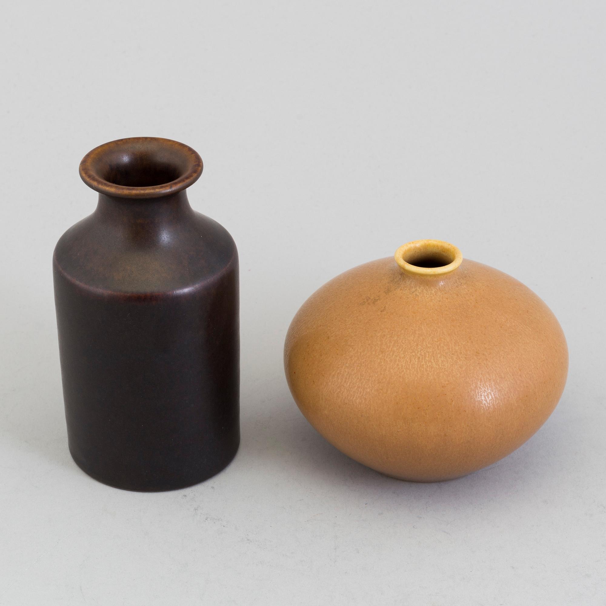 ERICH OCH INGRID TRILLER, 2 vaser av stengods, Tobo, 1950-/60-tal.