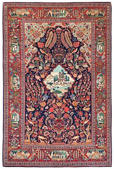 287. SEMI-ANTIQUE KASHAN. 206,5 x 131,5 cm.