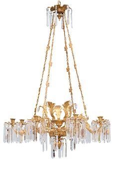 607. A CUT-GLASS CHANDELIER.