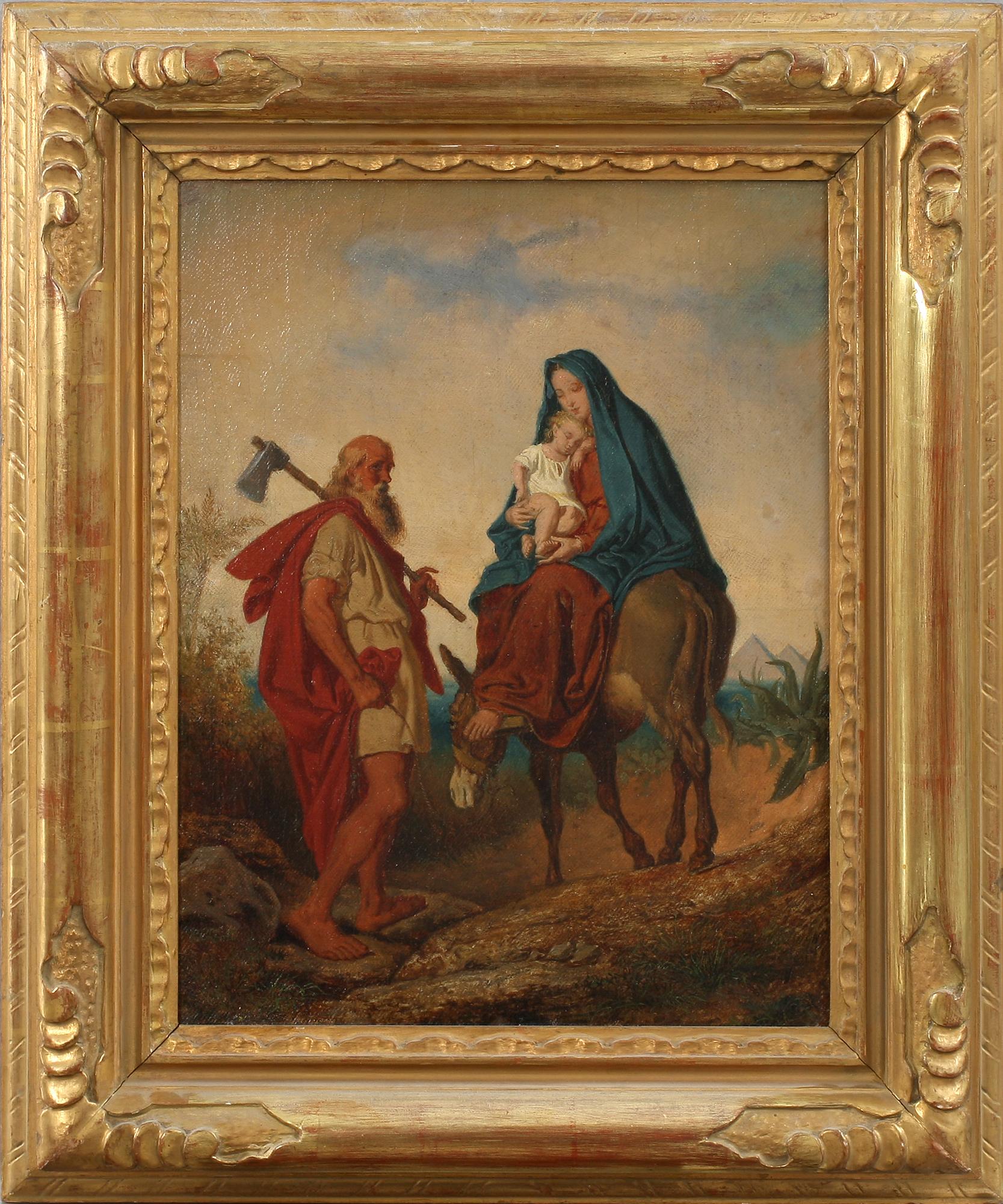 OKÄND KONSTNÄR, olja på duk. 1800-tal.