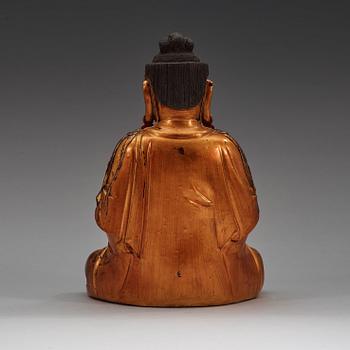 A dry gilt lacquered figure of buddha, Ming dynasty (1368-1644).