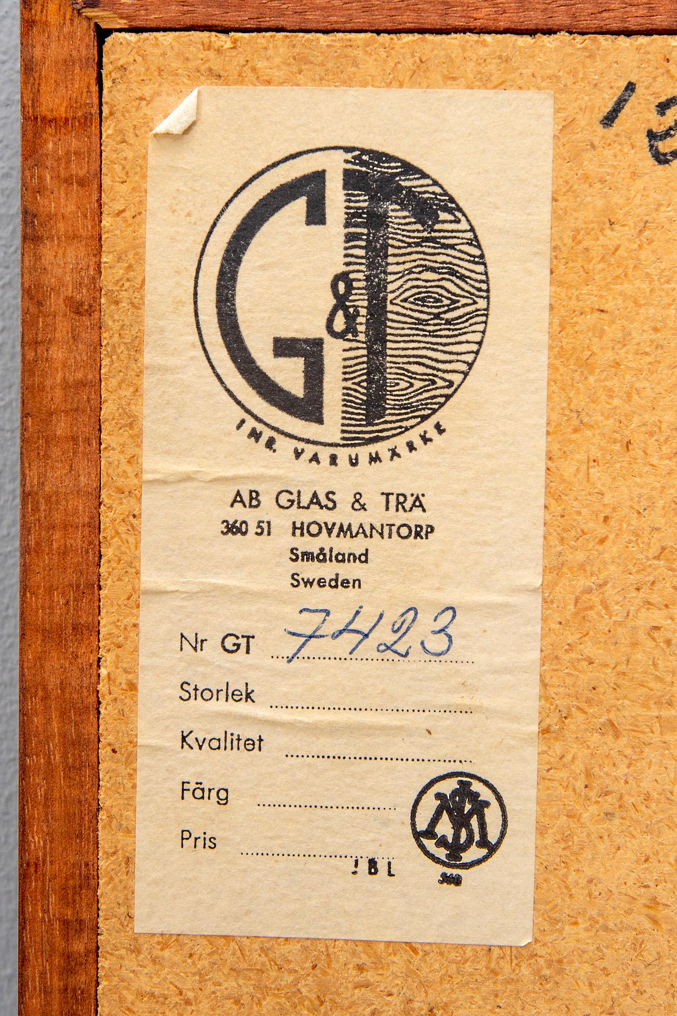 A G&T Hovmanstorp 1950/60s mahogany mirror.