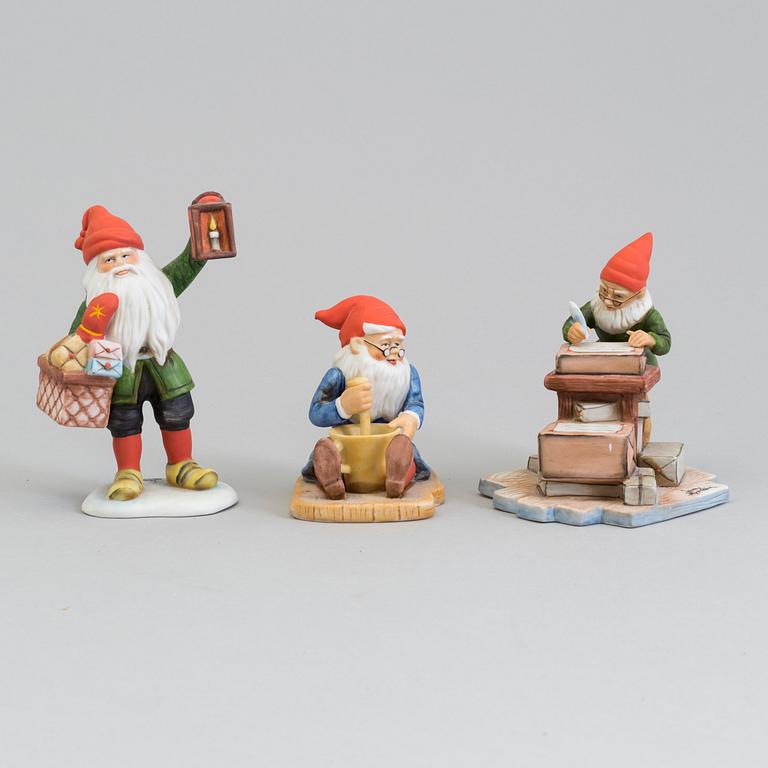 Six earthenware figurines after Jenny Nyström, late 20th century.