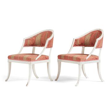 57. A pair of late Gustavian armchairs by Ephraim Ståhl (master in Stockholm 1794-1820).