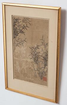 Four paintings, water colours and ink on silk, after Feng Qizhen (1553-1644), presumably Qing dynasty (1644-1912).