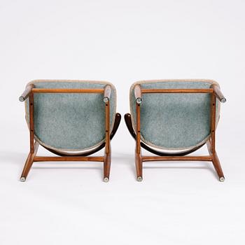 Knud Faerch, stolar, sex stycken "Cowhorn", Slagelse Møbelvaerk, Danmark, 1950-60-tal, modell 251.