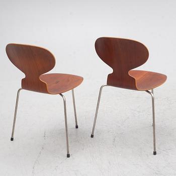 Arne Jacobsen, Four 'Ant chairs', Fritz Hansen, Denmark, 1960's.